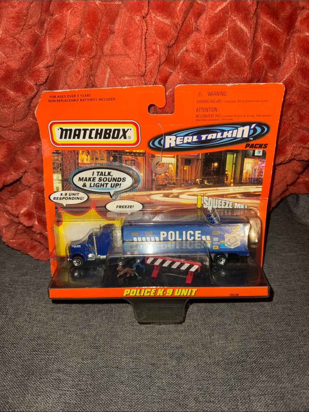 Vintage 1998 Matchbox Real Talkin' Police K-9 Unit Truck - New in Box (NIB)